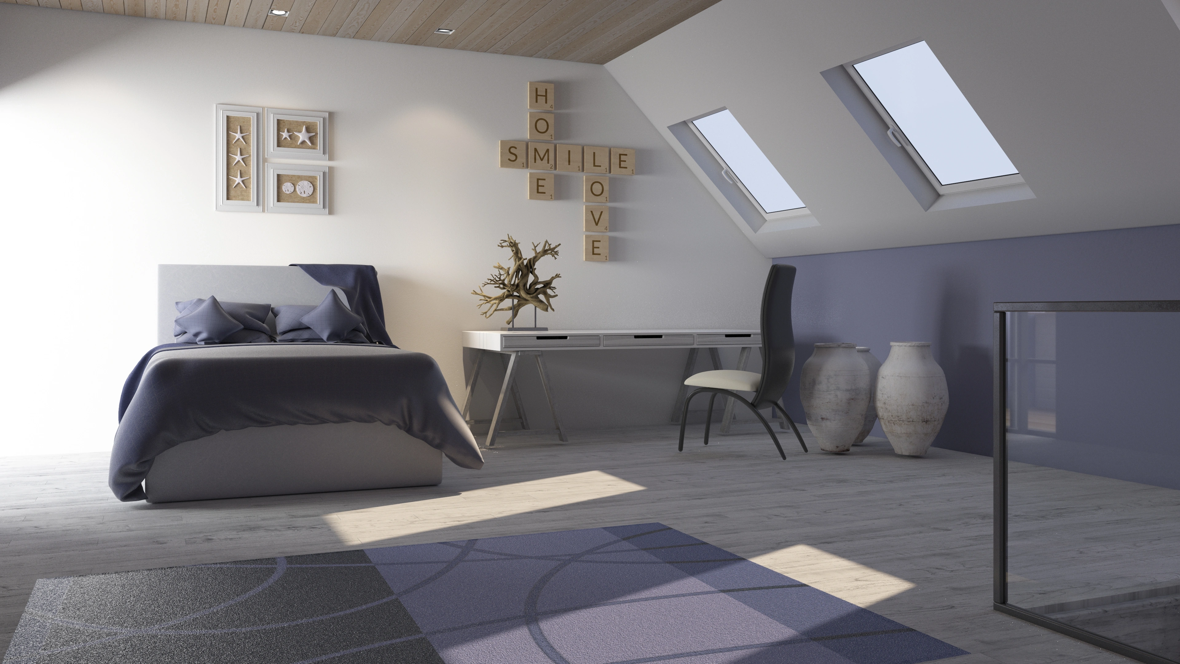 Tidy contemporary bedroom after professional organizing