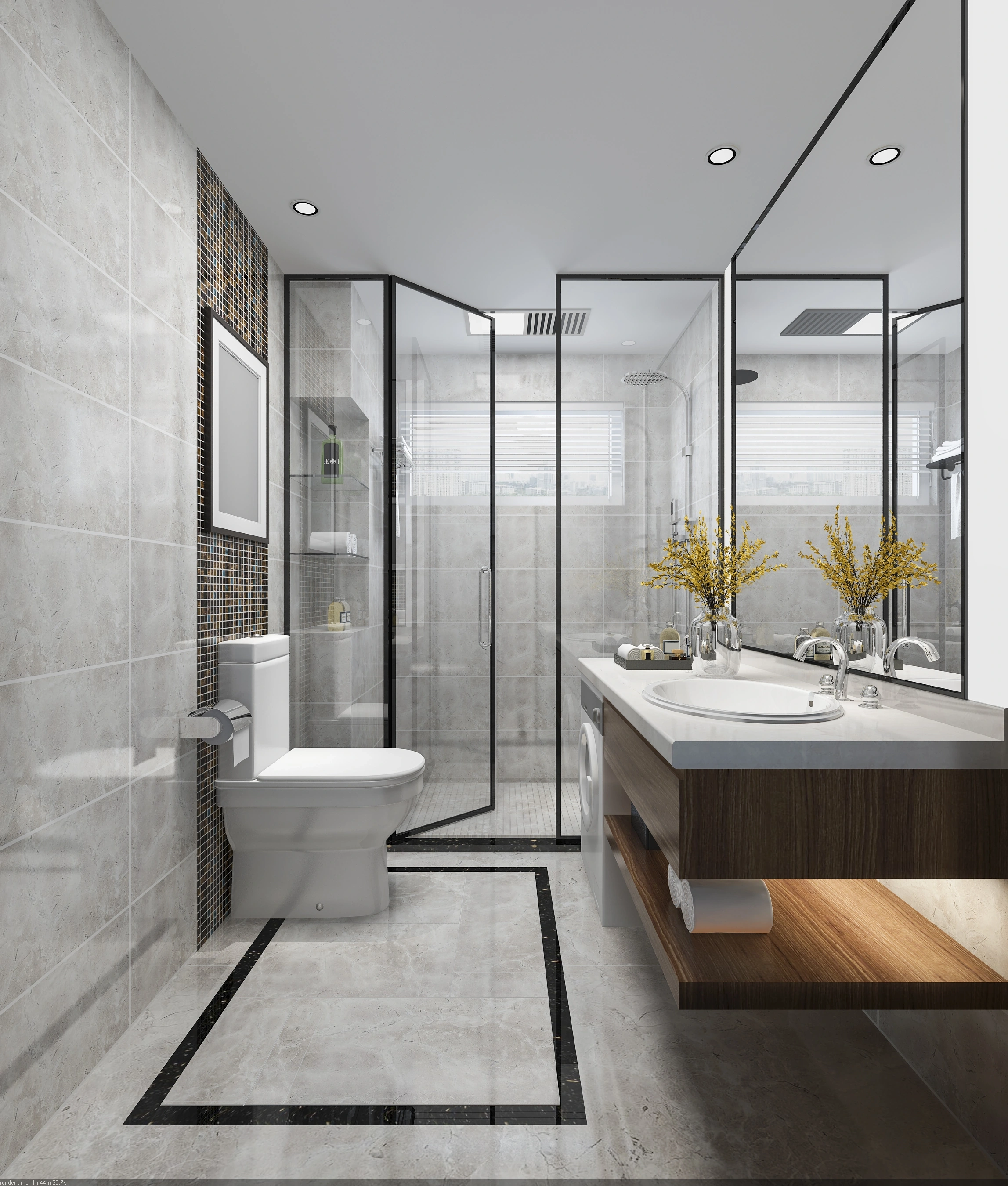 Modern bathroom maintained by recurring maid service