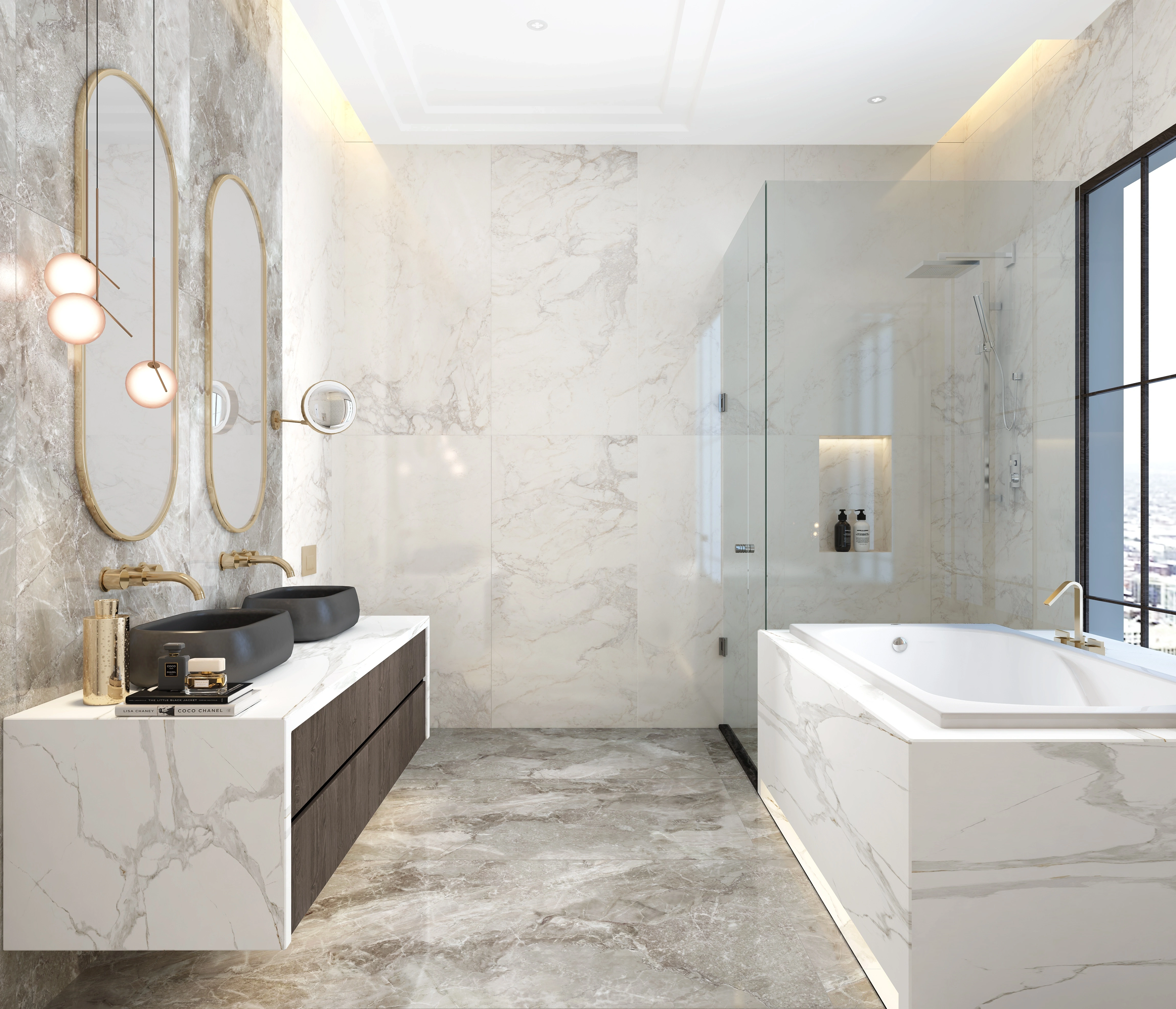 Luxury bathroom in Palm Beach prepared for move-out