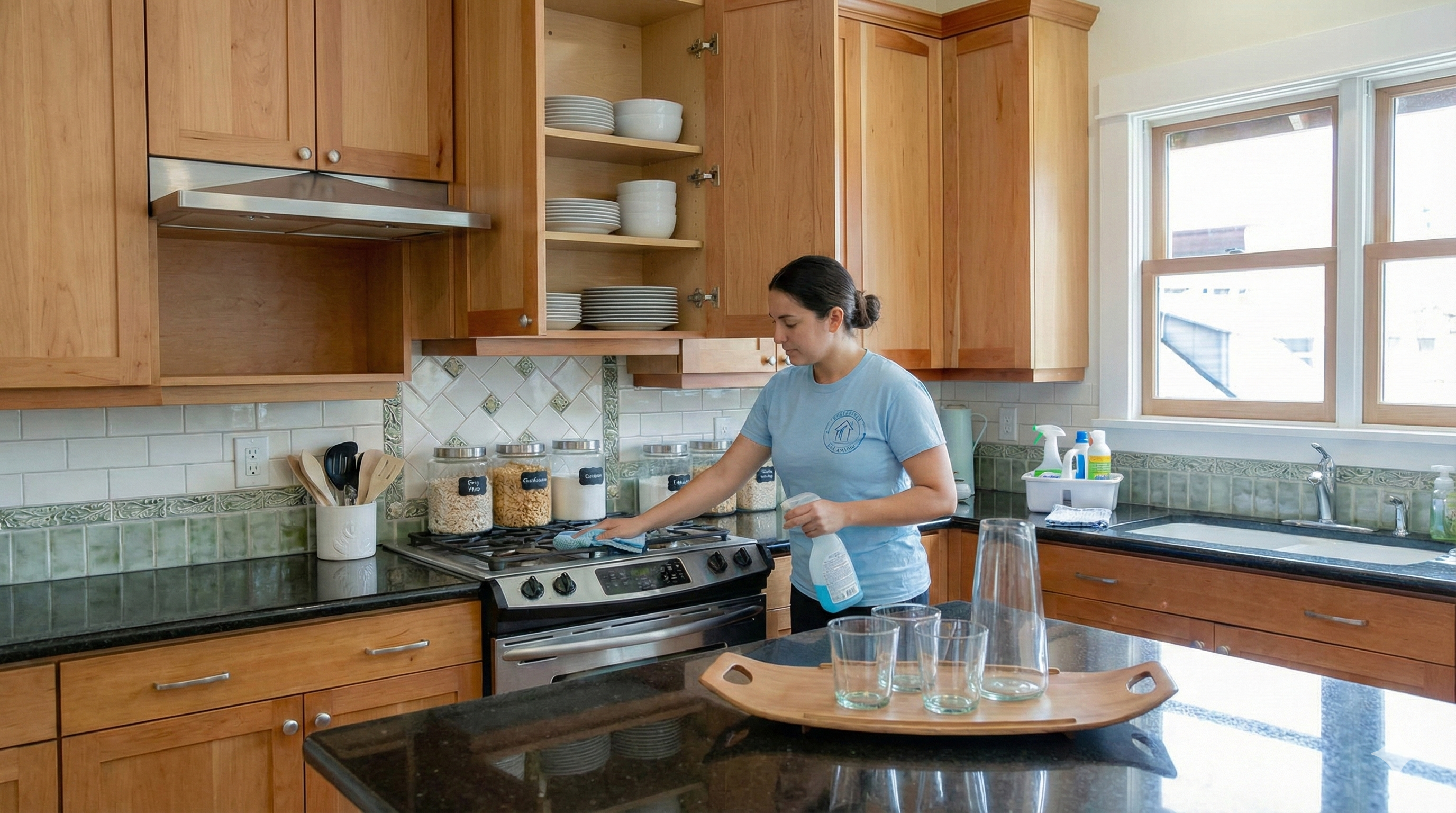 A beautifully organized kitchen by Preference Cleaning LLC