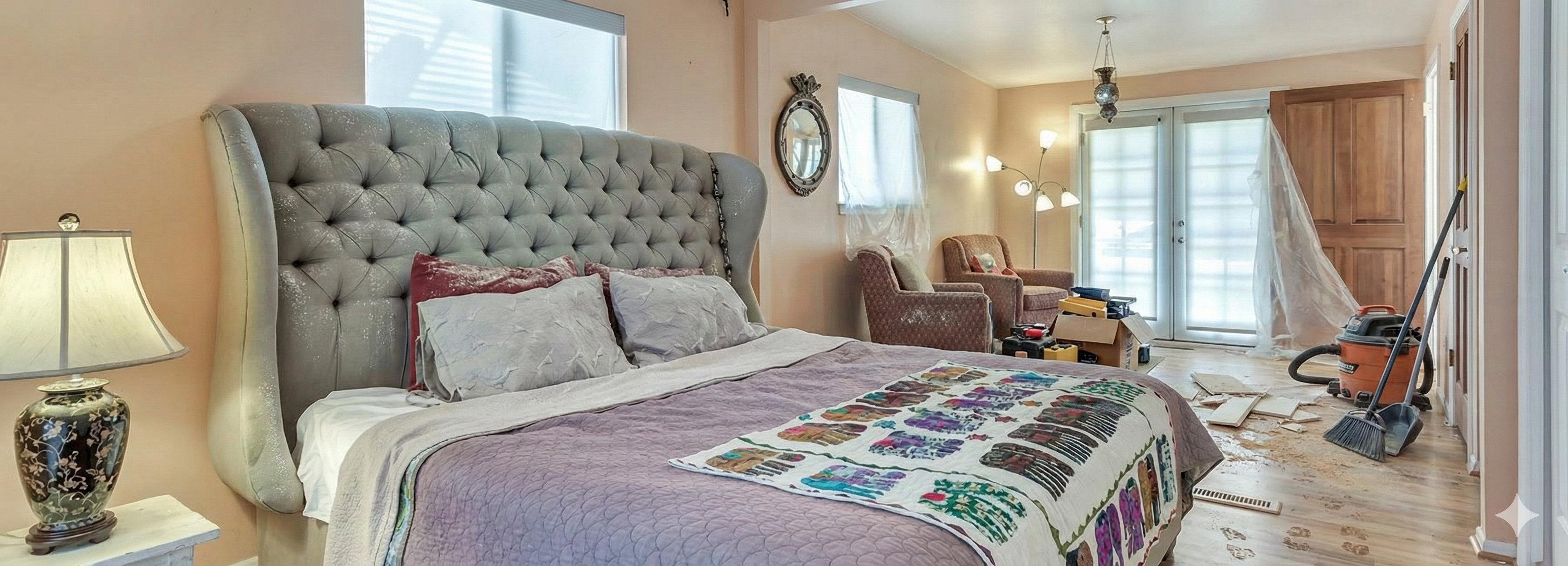 A clean room after post-construction cleaning service